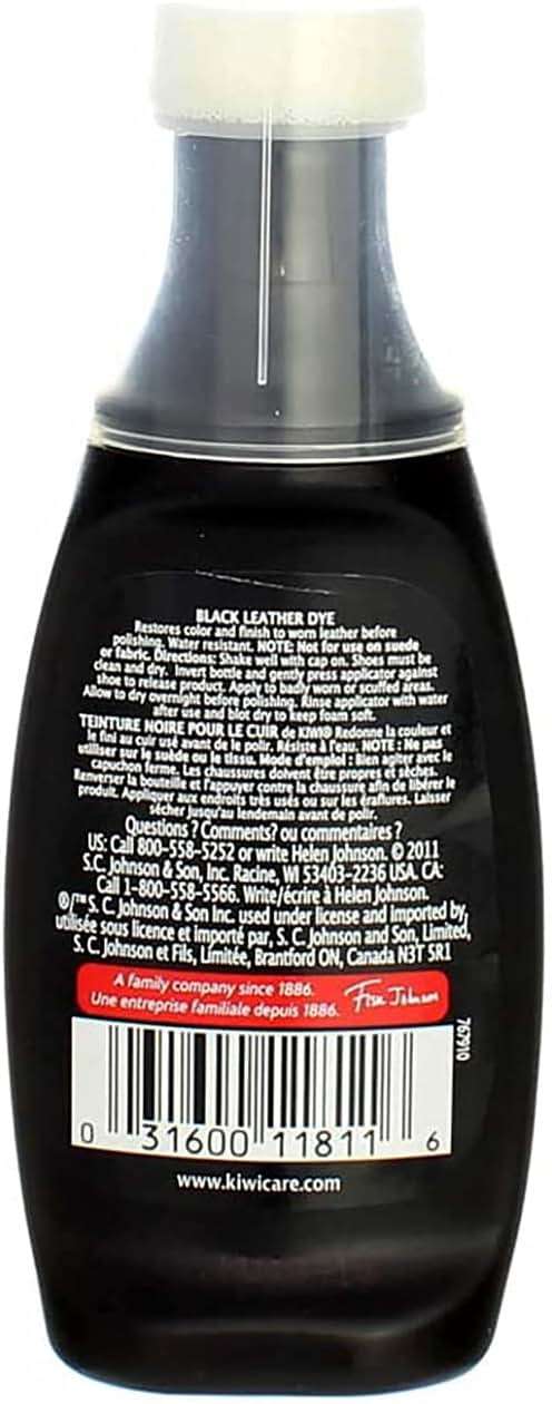 KIWI Leather Dye Restorer | For Shoes, Boots, Furniture, Jacket, Briefcase and More | Black | Includes Sponge Applicator - Image 3