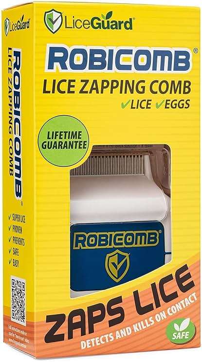 LiceGuard RobiComb Electronic Head Lice Comb, Gentle Lice Treatment for Kids & Adults, Clinically Tested Zapping Nit Comb Detects & Kills Super Lice in Thick, Fine & Curly Hair, Microcharge Technology - Image 2