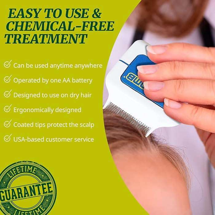 LiceGuard RobiComb Electronic Head Lice Comb, Gentle Lice Treatment for Kids & Adults, Clinically Tested Zapping Nit Comb Detects & Kills Super Lice in Thick, Fine & Curly Hair, Microcharge Technology - Image 5