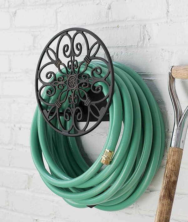 Liberty Garden Products 670 Wall Mounted Decorative Hose Butler, Holds 125-Feet of , Black - Image 2