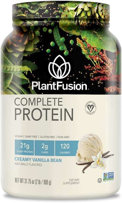 PlantFusion Complete Vegan Protein Powder - Plant Based Protein Powder With BCAAs, Digestive Enzymes and Pea Protein - Keto, Gluten Free, Soy Free, Non-Dairy, No Sugar, Non-GMO - Vanilla Bean 2 lb - Image 1
