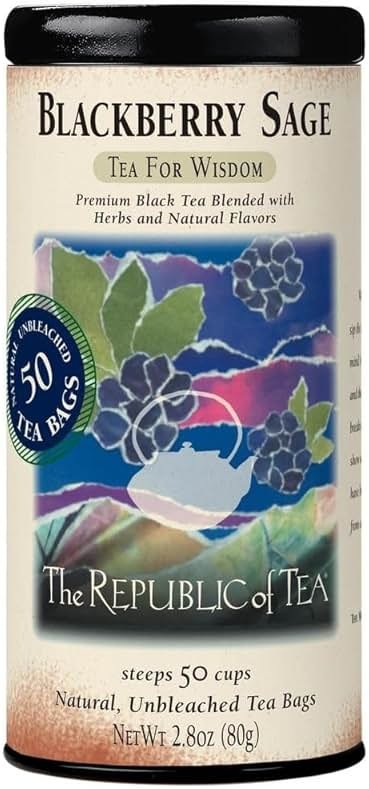 The Republic of Tea - Blackberry Sage Black Tea | 50 Tea Bags, Gourmet Black Tea - Product Image