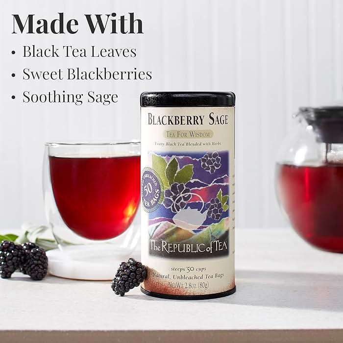The Republic of Tea - Blackberry Sage Black Tea | 50 Tea Bags, Gourmet Black Tea - Image 3