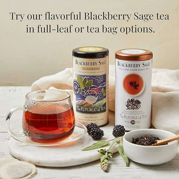 The Republic of Tea - Blackberry Sage Black Tea | 50 Tea Bags, Gourmet Black Tea - Image 7