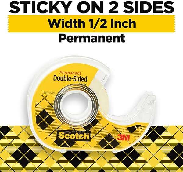Scotch Permanent Double Sided Tape, Card Making and Holiday Scrapbooking Supplies, Alternative to Gift Wrap Tape for Wrapping Presents, 0.50 in. x 500 in., 6 Rolls with Dispensers - Image 3