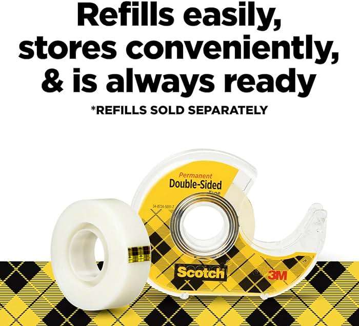 Scotch Permanent Double Sided Tape, Card Making and Holiday Scrapbooking Supplies, Alternative to Gift Wrap Tape for Wrapping Presents, 0.50 in. x 500 in., 6 Rolls with Dispensers - Image 8