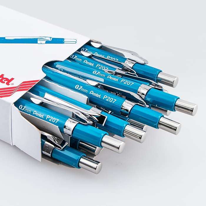 Pentel Sharp Mechanical Pencil, (0.7mm), Blue Barrel, Box of 12 (P207C) - Image 2