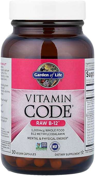 Garden of Life Vitamin Code Raw B-12 - 30 Capsules, 1,000mcg Whole Food B12 Methylcobalamin for Energy, Vegan Methylcobalamin Vitamin plus Probiotics and Enzymes, Gluten Free Supplements - Image 4