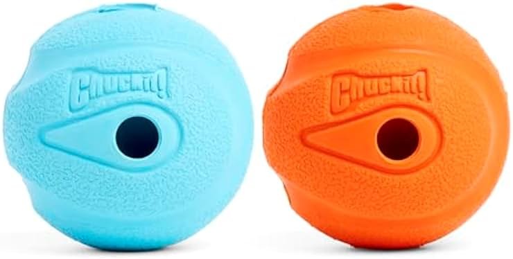 Chuckit! The Whistler Ball Dog Toy, Medium (2.5 Inch Diameter) for Dogs 20-60 lbs, Pack of 2, Multicolor - Product Image