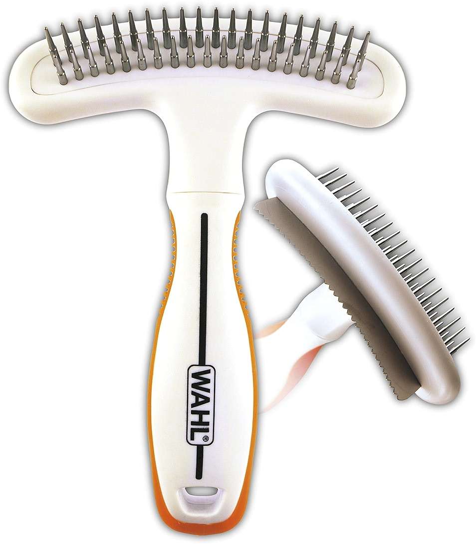 Wahl 2-in-1 Combination Double Row Pet Rake with Hair Shedding Blade for Dog or Cat Fur by The Brand Used by Professionals – Model 858424 - Image 1