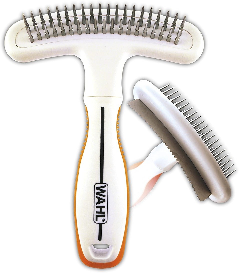 Wahl 2-in-1 Combination Double Row Pet Rake with Hair Shedding Blade for Dog or Cat Fur by The Brand Used by Professionals – Model 858424 - Product Image