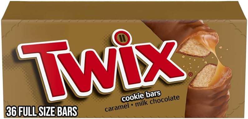 TWIX Bulk Chocolate Candy Individually Wrapped, Full Size, Caramel Chocolate Cookie Candy Bar, Perfect for Snacks, Parites, Goodie Bags, Holidays 36-Count Box - Image 1