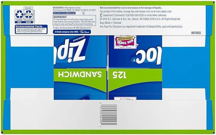 Ziploc Easy Open Tabs Sandwich Bags 125 Count (Pack of 4) - Image 4