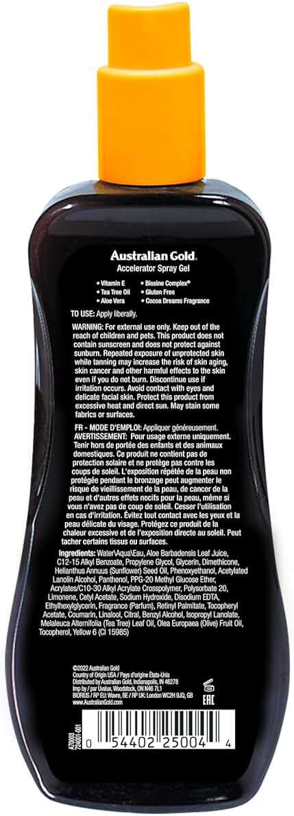 Australian Gold Dark Tanning Accelerator Spray Gel, 8 Ounce | Moisturize & Hydrate Skin | New Packaging Same Great Formula (a70003) - Image 2