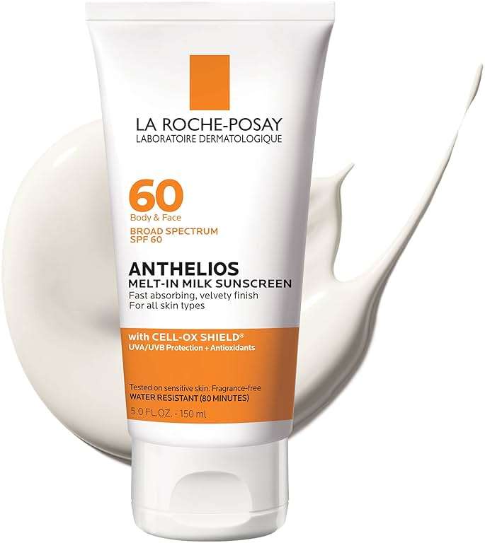 La Roche-Posay Anthelios Melt-In Milk Sunscreen SPF 60, Sunscreen For Body & Face, Broad Spectrum SPF + Antioxidants, Oil Free, Lightweight & Fast Absorbing, Oxybenzone Free - Image 1