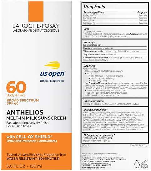 La Roche-Posay Anthelios Melt-In Milk Sunscreen SPF 60, Sunscreen For Body & Face, Broad Spectrum SPF + Antioxidants, Oil Free, Lightweight & Fast Absorbing, Oxybenzone Free - Image 6