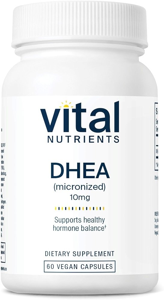Vital Nutrients DHEA 10mg - Vegan Micronized DHEA Supplement for Women & Men - Supports Hormone Balance - Supports Healthy Metabolism of Sugar & Minerals - Gluten, Dairy, Soy Free - 60 Capsules - Product Image