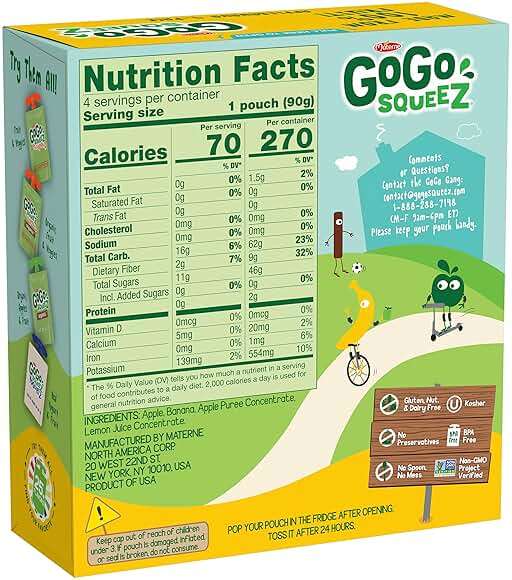 GoGo squeeZ Applesauce and Fruit Puree, Apple Banana, 3.2 oz (Pack of 48), Unsweetened Fruit Snacks for Kids, Gluten Free, Nut Free and Dairy Free, BPA Free Pouches (Packaging May Vary) - Image 2