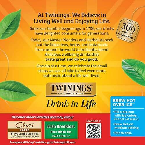 Twinings English Breakfast Black Tea K-Cup Pods for Keurig, 24 Count (Pack of 1), Smooth, Flavourful, Robust, Caffeinated, Enjoy Hot or Iced - Image 4