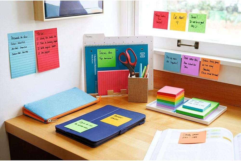 Post-it Super Sticky Dispenser Pop-up Notes, 10 Sticky Note Pads, 3 x 3 in., 2X the Sticking Power, School Supplies and Office Products, Use with Post-it Note Dispensers, Playful Primaries Collection - Image 2