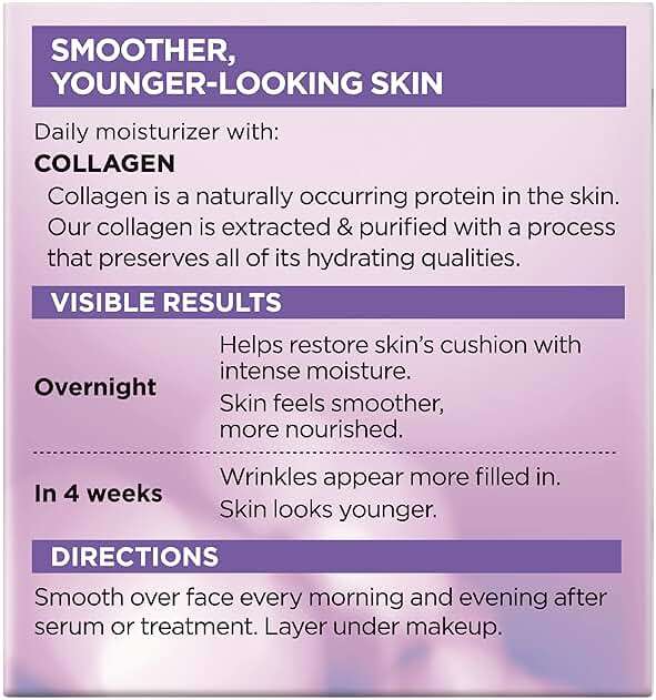 L’Oreal Paris Collagen Daily Face Moisturizer, Anti Aging Face Cream to Reduce Wrinkles and Provide Intense Hydration, 1.7 oz - Image 8