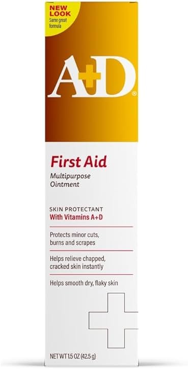 A+D First Aid Healing Ointment - Moisturizing Skin Protectant for Dry Cracked Heels, Elbows, Hands and Lips - Use After Hand Washing, Packaging May Vary, Multicolor – 1.5 oz Tube - Product Image