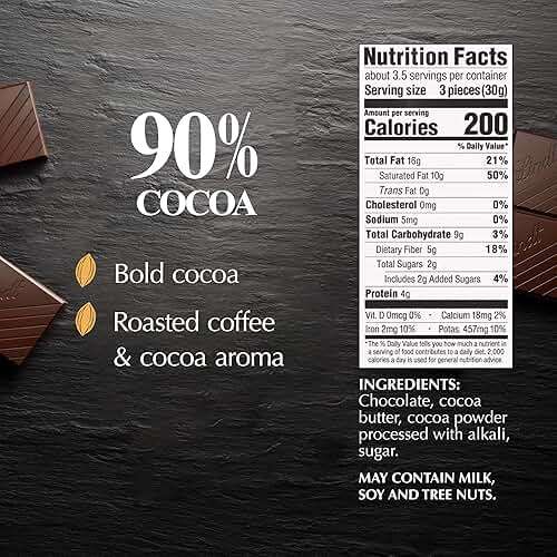 Lindt EXCELLENCE 90% Cocoa Dark Chocolate Bar, Dark Chocolate Candy, 3.5 oz. (12 Pack) - Image 2