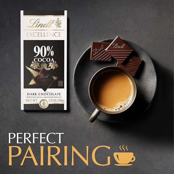 Lindt EXCELLENCE 90% Cocoa Dark Chocolate Bar, Dark Chocolate Candy, 3.5 oz. (12 Pack) - Image 4