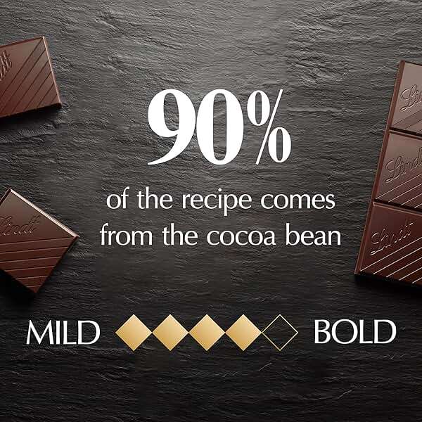 Lindt EXCELLENCE 90% Cocoa Dark Chocolate Bar, Dark Chocolate Candy, 3.5 oz. (12 Pack) - Image 6