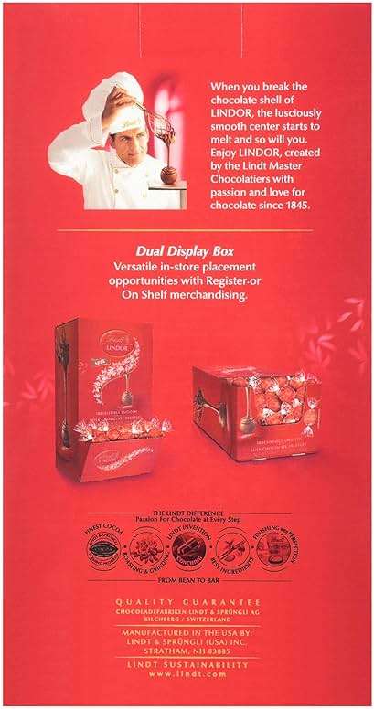 Lindt LINDOR Milk Chocolate Candy Truffles, Milk Chocolate with Smooth, Melting Truffle Center, 50.8 oz., 120 Count - Image 8