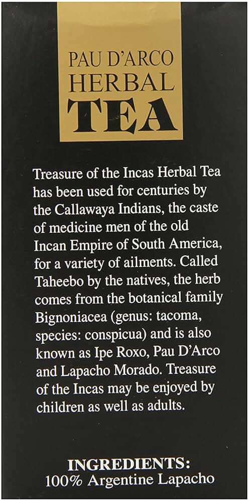Hobe Labs Treasure of The Incas PAU D'Arco Herbal Tea - 54 Tea Bags - Image 3