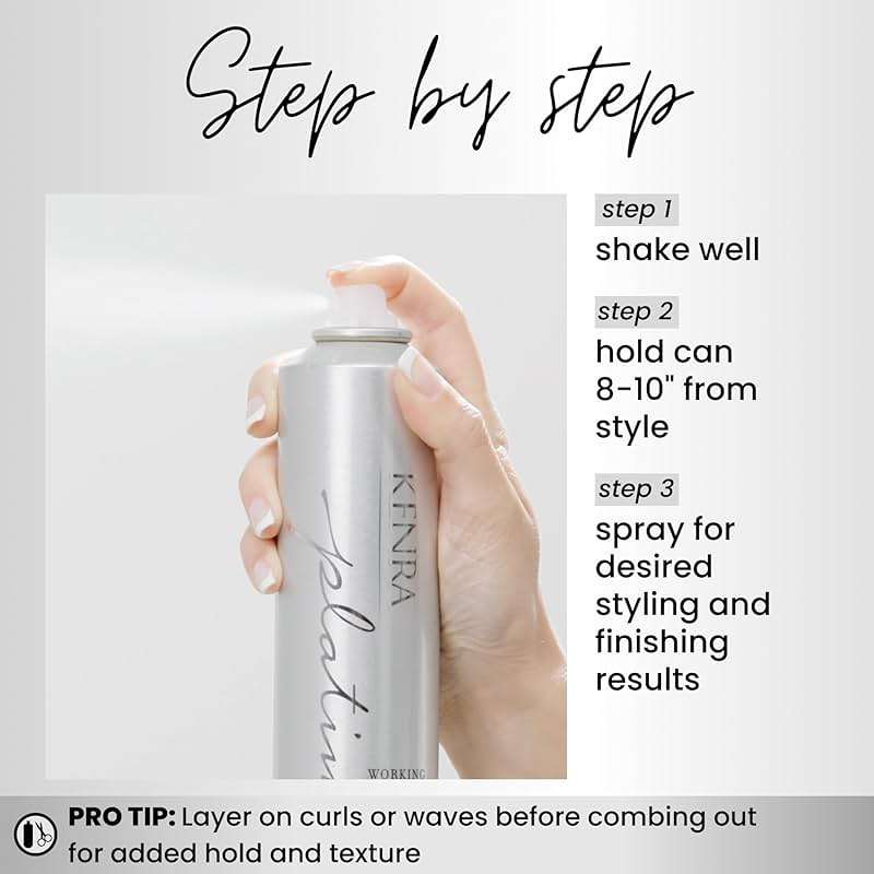 Kenra Professional Platinum Working Spray 14 | Flexible Hold Hairspray | Fast-Drying, Non-Sticky | Creates Volume & Texture | Leaves Hair With Frizz-Free Shine | All Hair Types - Image 4