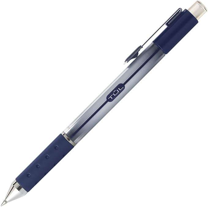 TUL Gel Pens, Retractable, Medium Point, 0.7 mm, Gray Barrel, Blue Ink, Pack Of 12 - Image 4