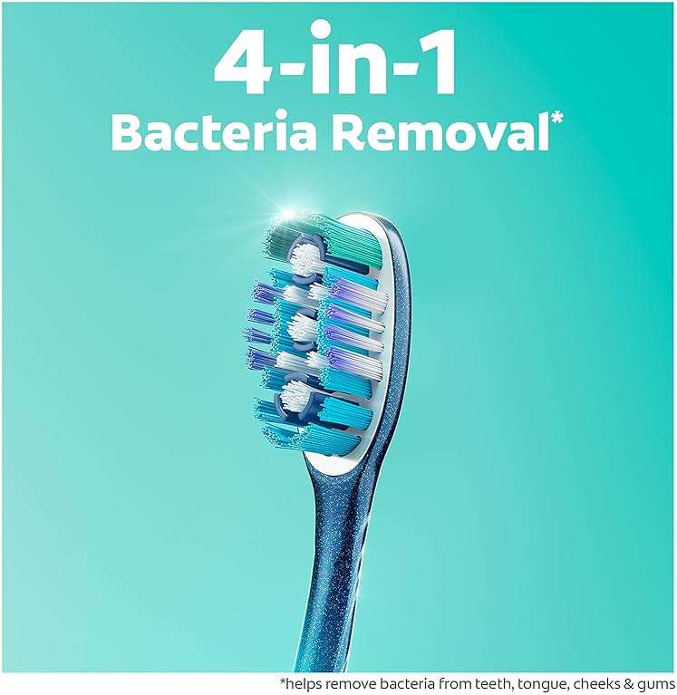 Colgate 360 Soft Toothbrushes, 4 Pack | Soft Bristles, Tongue And Cheek Cleaner, Removes Odour Bacteria, Whole Mouth Clean, Bulk Pack - Image 4