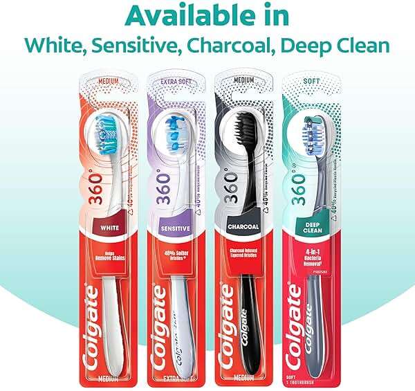Colgate 360 Soft Toothbrushes, 4 Pack | Soft Bristles, Tongue And Cheek Cleaner, Removes Odour Bacteria, Whole Mouth Clean, Bulk Pack - Image 9
