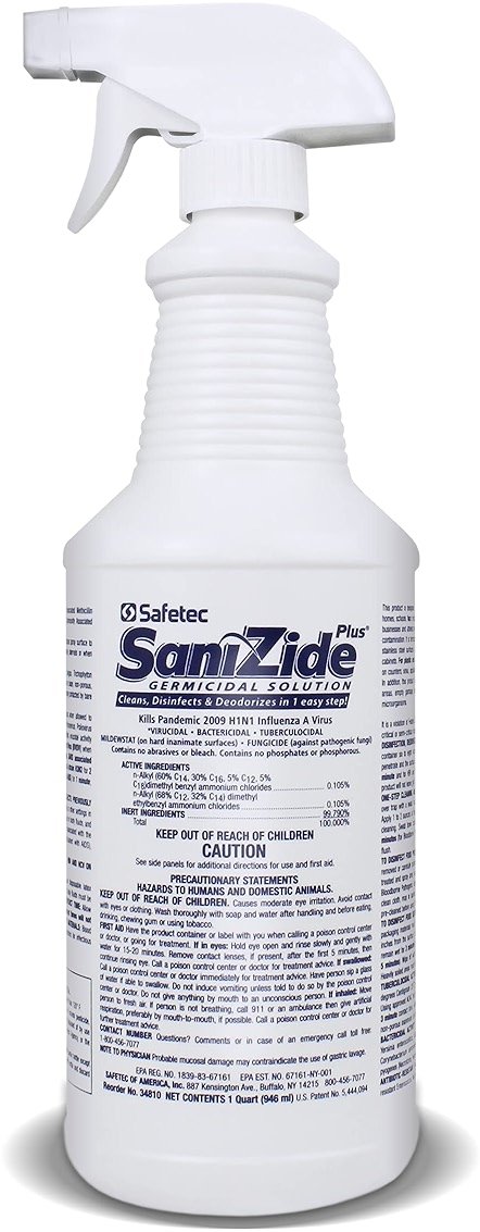 Safetec 32 Oz. SaniZide Plus Spray Bottle - Product Image