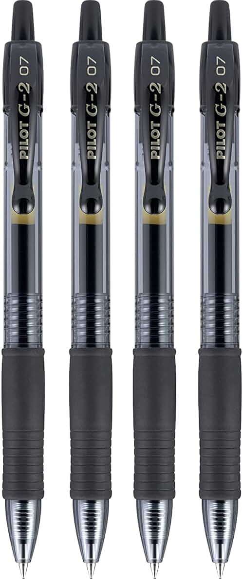 PILOT G2 Premium Refillable and Retractable Rolling Ball Gel Pens, Fine Point, Black Ink, 4-Pack (31057) - Image 6