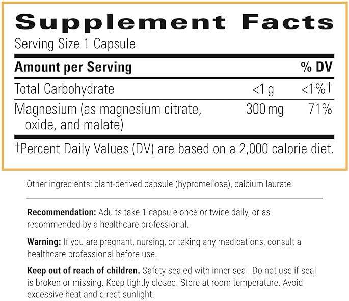 Integrative Therapeutics Tri-Magnesium - Supports Cellular Energy & Energy Metabolism* - Magnesium Supplement for Heart & Nerve Health Support* - Third-Party Tested - 90 Capsules (90 Servings) - Image 5