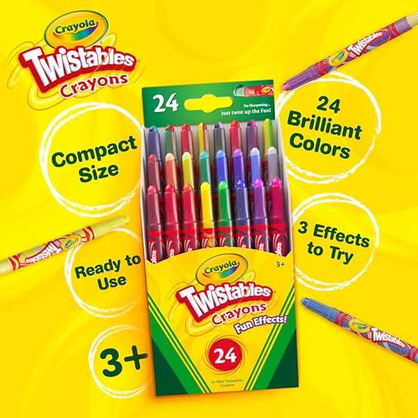 Crayola Twistables Crayons for Kids (24ct) Cute School Supplies for Toddlers, Preschool, Kindergarten, Elementary, Gifts for Boys & Girls, Ages 3, 4, 5 - Image 6