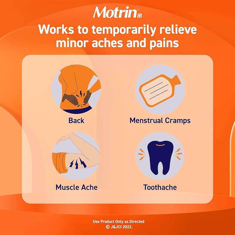 Motrin IB Ibuprofen Tablets, Pain Reliever, Temporarily Reduces Fever and Relieves Minor Pain, Muscle Aches, Headache, Backache, Nonsteroidal Anti-Inflammatory Drug, 200 Mg, 225 Count Value Size - Image 4