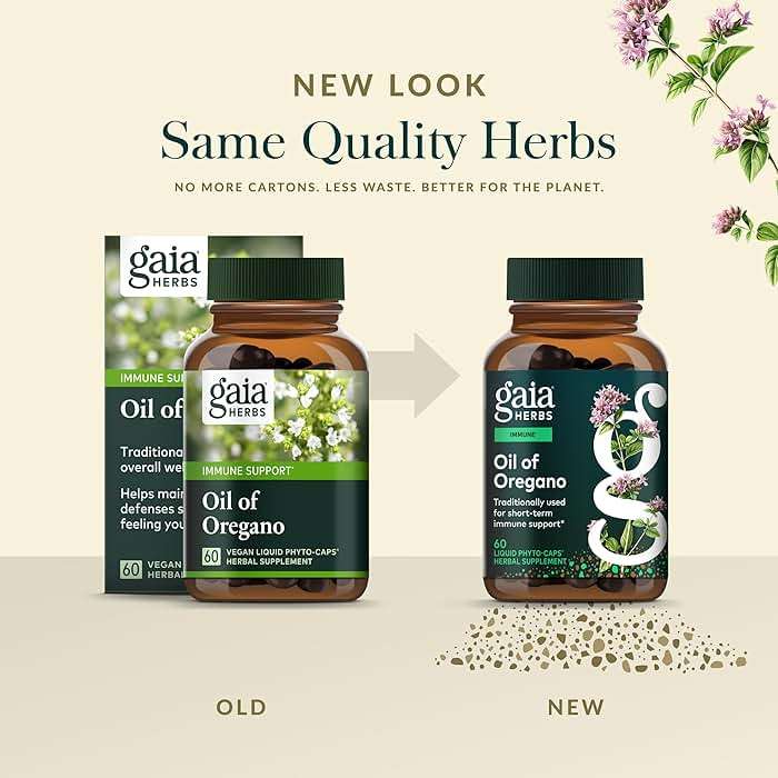 Gaia Herbs Oil of Oregano Capsules - 230 mg Oregano Leaf - Immune & Antioxidant Support Supplement with Oregano Oil, Carvacrol & Thymol* - 60 Vegan Liquid Phyto-Caps (60 Servings) - Image 6