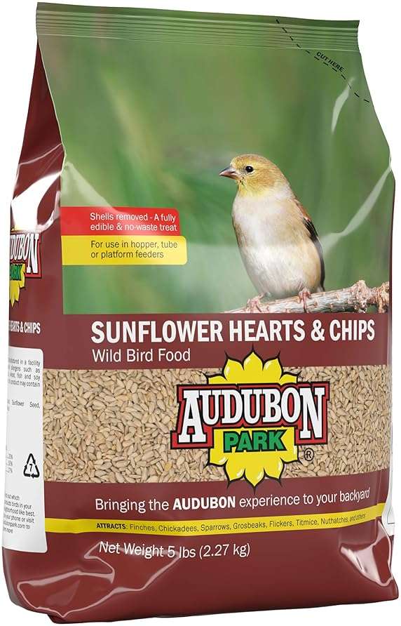 Audubon Park Sunflower Hearts & Chips Wild Bird Food, No Mess Sunflower Seeds for Birds, 5-Pound Bag - Image 2