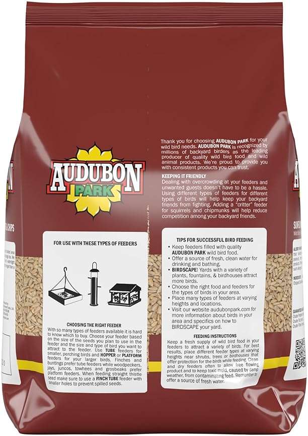 Audubon Park Sunflower Hearts & Chips Wild Bird Food, No Mess Sunflower Seeds for Birds, 5-Pound Bag - Image 3
