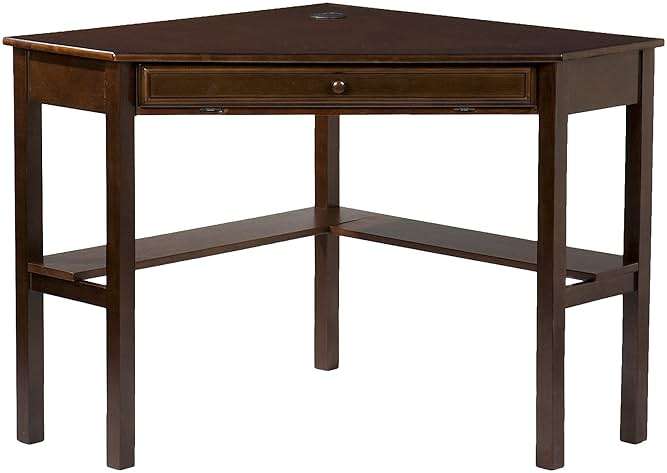 SEI Furniture - Wardboro Corner Computer Desk - Espresso - Transitional Design, Brown Finish - Ideal for Home Office, Bedroom (HO6644) - Image 4