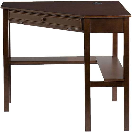 SEI Furniture - Wardboro Corner Computer Desk - Espresso - Transitional Design, Brown Finish - Ideal for Home Office, Bedroom (HO6644) - Image 5