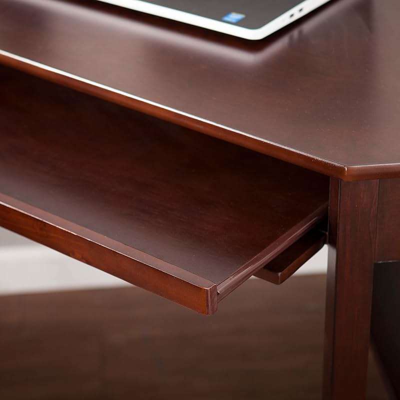 SEI Furniture - Wardboro Corner Computer Desk - Espresso - Transitional Design, Brown Finish - Ideal for Home Office, Bedroom (HO6644) - Image 7