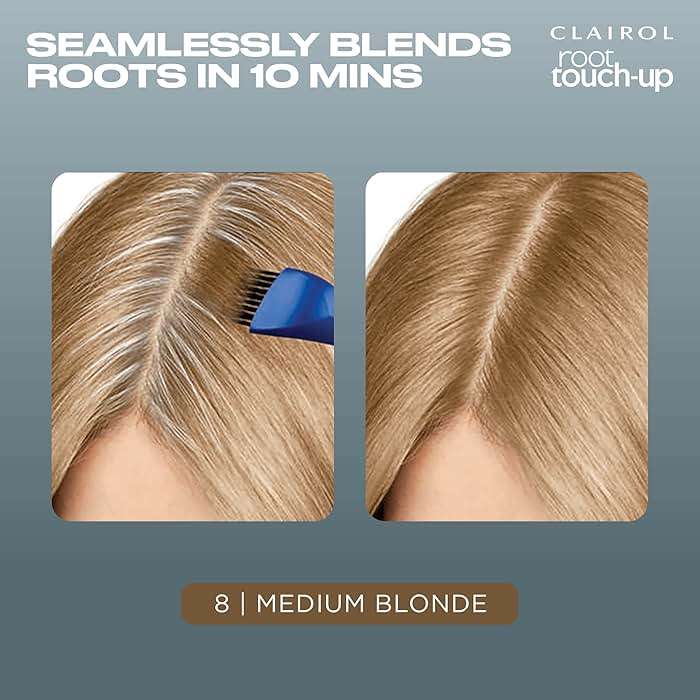 Clairol Root Touch-Up by Nice'n Easy Permanent Hair Dye, 8 Medium Blonde Hair Color | 100% Gray Coverage | Easy Brush Application | Matches Professional Salon Shades | Pack of 1 - Image 4
