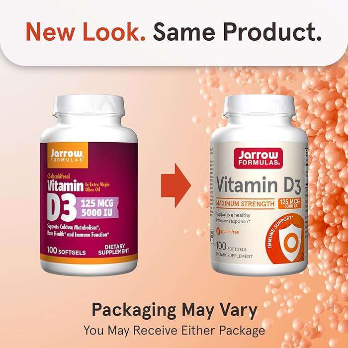 Jarrow Formulas Vitamin D3 125 mcg (5000 IU) - 100 Servings (Softgels) - Bone Health, Immune Support & Calcium Metabolism Support - Vitamin D Supplement - D3 Vitamins - 5000 IU Vitamin D - Gluten Free - Image 2