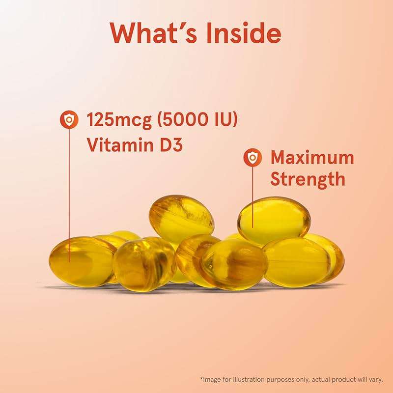 Jarrow Formulas Vitamin D3 125 mcg (5000 IU) - 100 Servings (Softgels) - Bone Health, Immune Support & Calcium Metabolism Support - Vitamin D Supplement - D3 Vitamins - 5000 IU Vitamin D - Gluten Free - Image 3