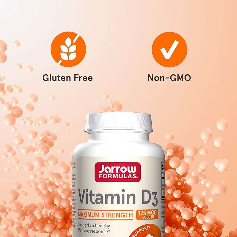 Jarrow Formulas Vitamin D3 125 mcg (5000 IU) - 100 Servings (Softgels) - Bone Health, Immune Support & Calcium Metabolism Support - Vitamin D Supplement - D3 Vitamins - 5000 IU Vitamin D - Gluten Free - Image 5